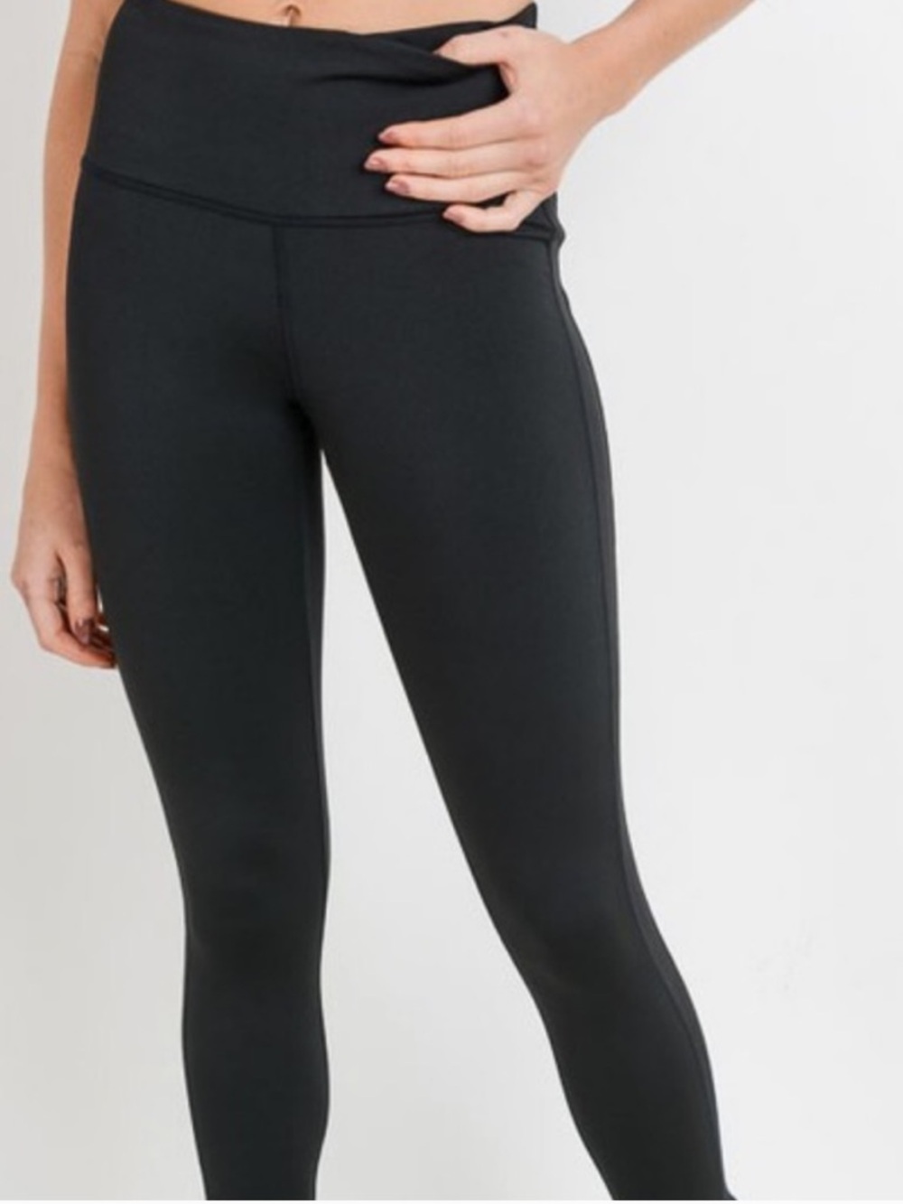 High-Waist Black Active Leggings - Picture 3 of 4